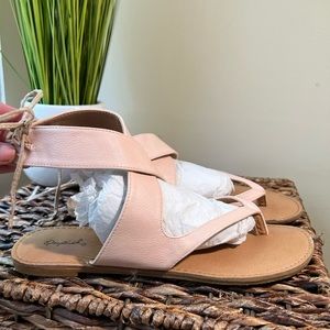 Pink Cross Strap Sandals